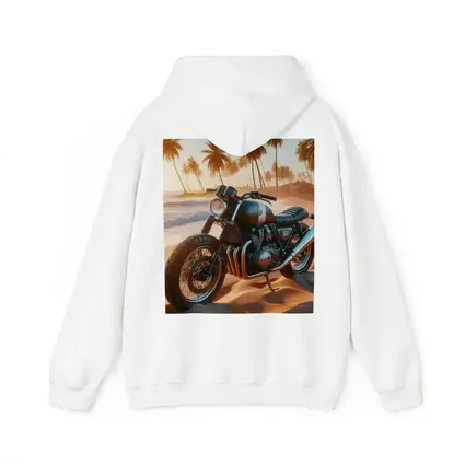 Cafe Racer Motorcycle Parked On Tropical Beach