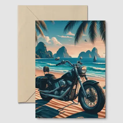 Harley Davidson Cruiser Motorcycle Tropical Beach
