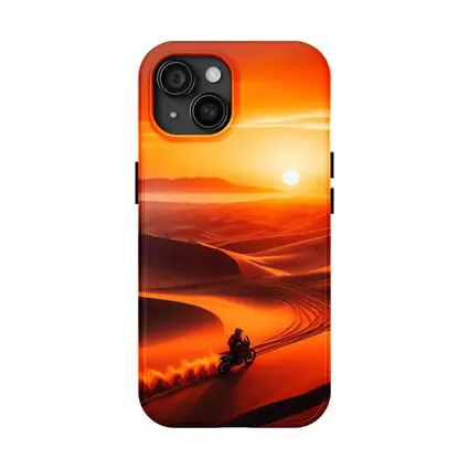 Adventure Motorcycle Rider Desert Sunset Dunes
