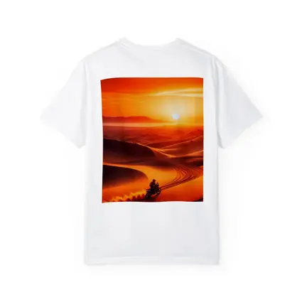 Adventure Motorcycle Rider Desert Sunset Dunes