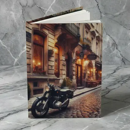 Cafe Racer Motorcycle Cobblestone European Street