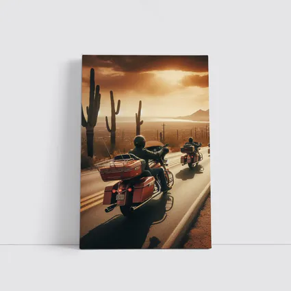 Harley Davidson Touring Bikes Desert Sunset Ride
