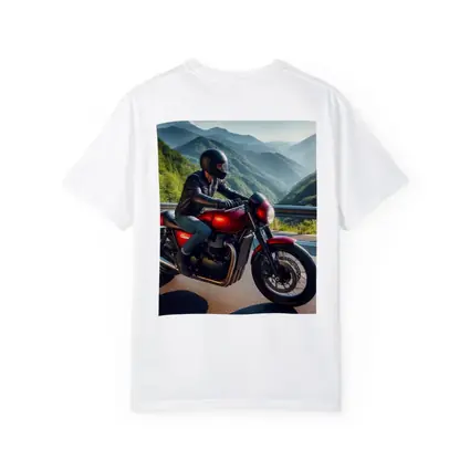 Red Cafe Racer Motorcycle Mountain Road Ride