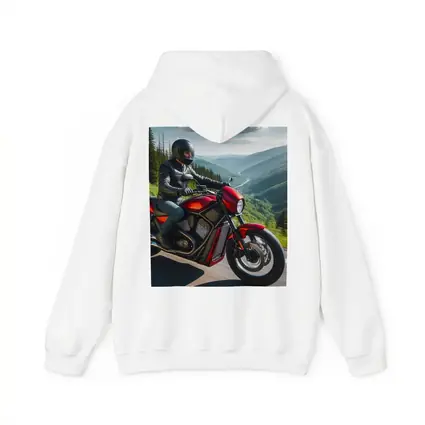 Red Cruiser Motorcycle Rider Mountain Road