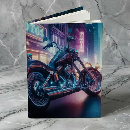 Harley Davidson Chopper Neon City Night