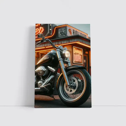 Harley Davidson Cruiser Motorcycle Neon Diner
