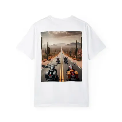 Cruiser Motorcycles Riding Desert Highway Cacti