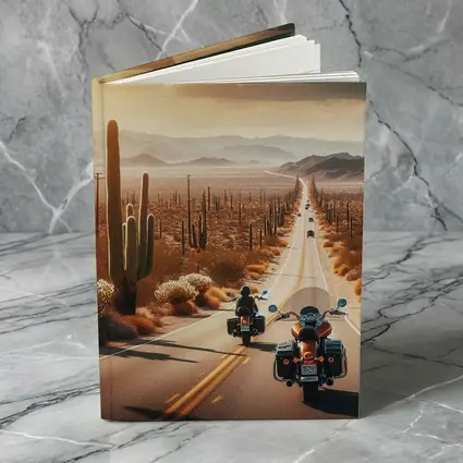 Harley Davidson Motorcycles Desert Highway Sunset