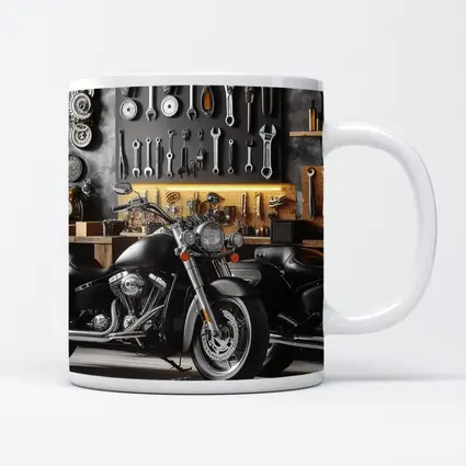 Black Harley Davidson Motorcycle Garage Workshop