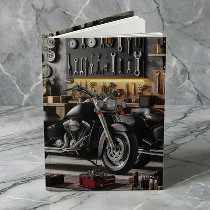 Black Harley Davidson Motorcycle Garage Workshop