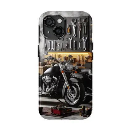 Black Harley Davidson Motorcycle Garage Workshop