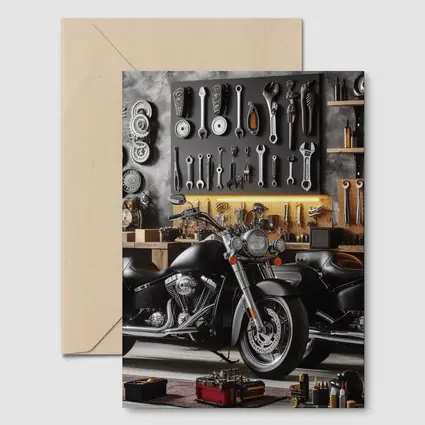 Black Harley Davidson Motorcycle Garage Workshop