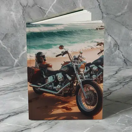 Harley Davidson Chopper Motorcycles On Beach