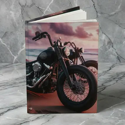 Harley Davidson Bobber Motorcycle Beach Sunset