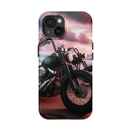 Harley Davidson Bobber Motorcycle Beach Sunset