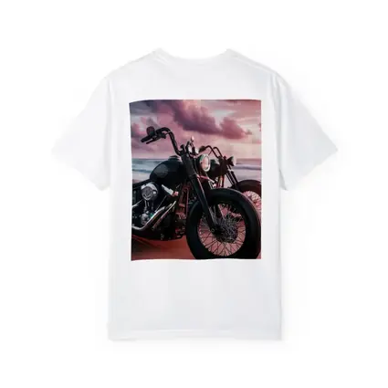 Harley Davidson Bobber Motorcycle Beach Sunset