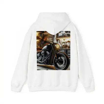 Black Bobber Motorcycle Mechanic Workshop Garage