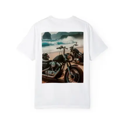 Harley Davidson Choppers Parked Sandy Beach