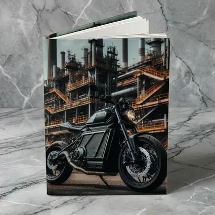 Black Electric Motorcycle Industrial Factory Background