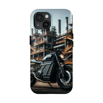 Black Electric Motorcycle Industrial Factory Background