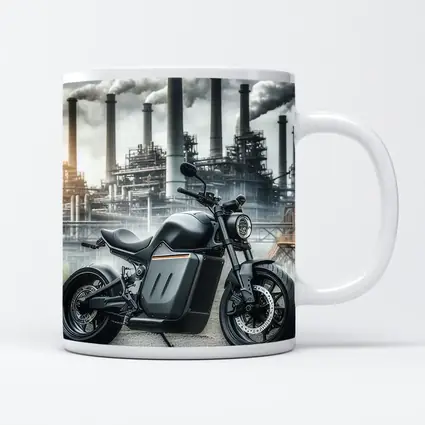 Black Electric Motorcycle Industrial Factory Background