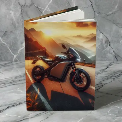 Electric Sport Bike Mountain Sunset Road
