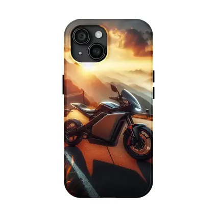 Electric Sport Bike Mountain Sunset Road