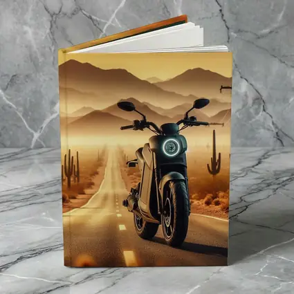 Electric Scooter Desert Road Golden Sunset