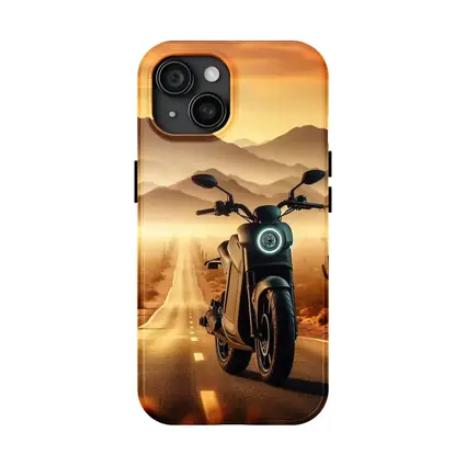 Electric Scooter Desert Road Golden Sunset