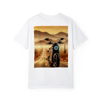 Electric Scooter Desert Road Golden Sunset