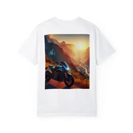 Electric Sport Bike Mountain Sunset Road