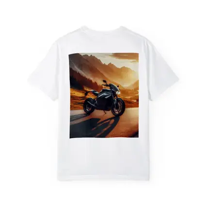 Black Electric Motorcycle Mountain Sunset Road