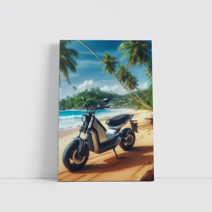 Electric Scooter Parked On Tropical Beach