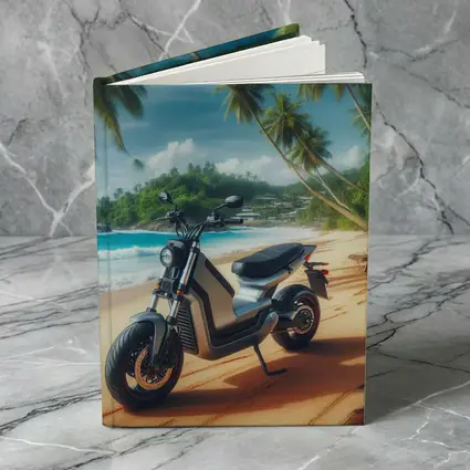 Electric Scooter Parked On Tropical Beach