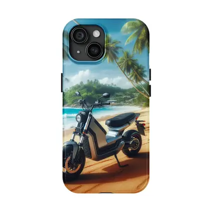 Electric Scooter Parked On Tropical Beach