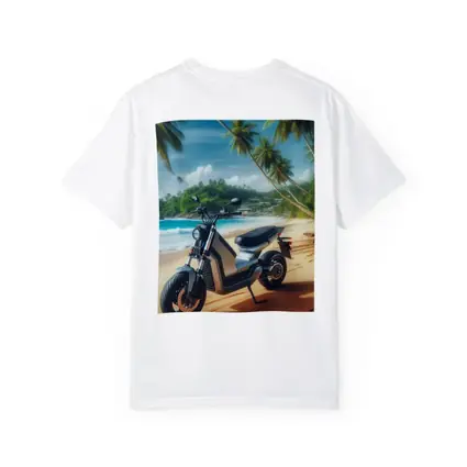 Electric Scooter Parked On Tropical Beach