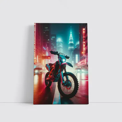 Dirt Bike Neon City Night Cyberpunk Street