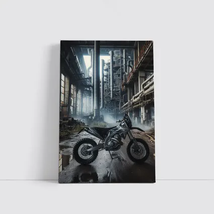 Dirt Bike Abandoned Industrial Factory Interior