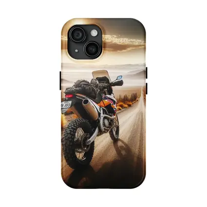 Adventure Motorcycle Desert Road Sunset Scene