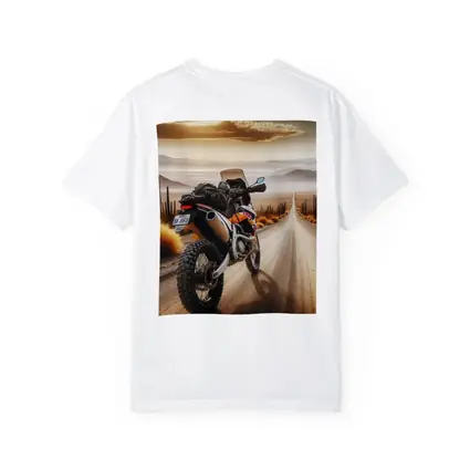 Adventure Motorcycle Desert Road Sunset Scene