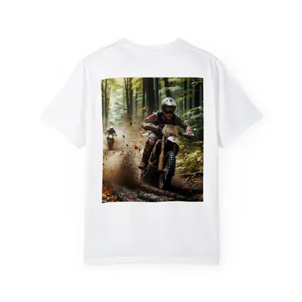 Motocross Dirt Bike Racing Through Forest