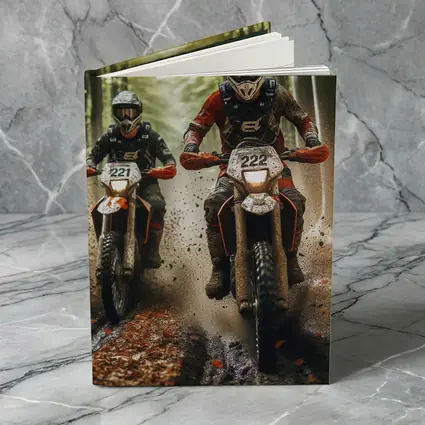 Motocross Riders Racing Through Muddy Forest