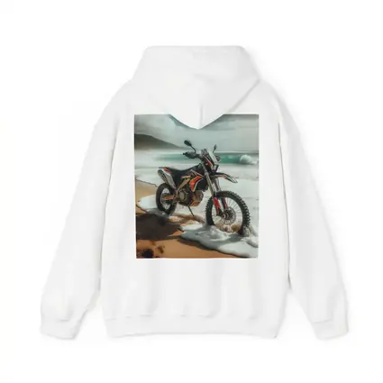 Dirt Bike Parked on Sandy Ocean Beach