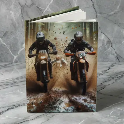 Motocross Dirt Bikes Racing Through Forest