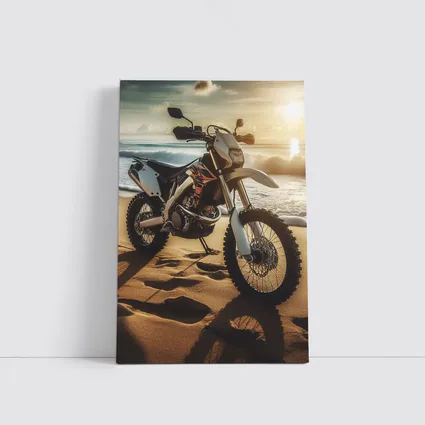 Dirt Bike Parked On Sunny Beach