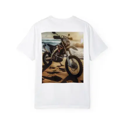 Dirt Bike Parked On Sunny Beach