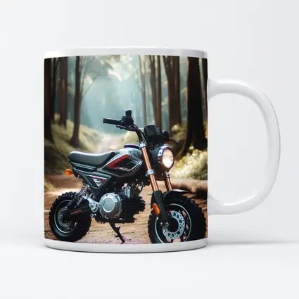 Mini Dirt Bike Parked In Misty Forest