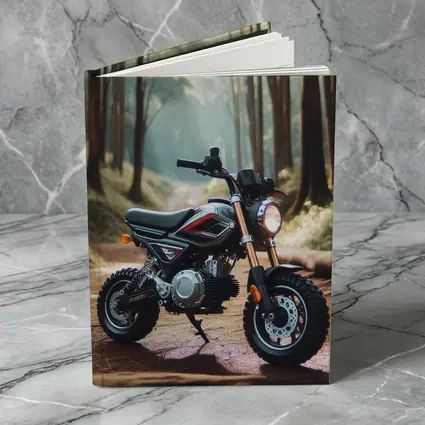 Mini Dirt Bike Parked In Misty Forest