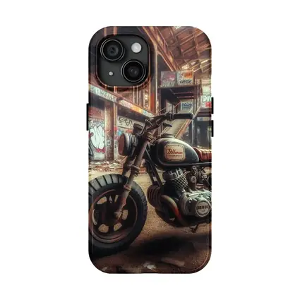 Cafe Racer Motorcycle Abandoned Graffiti Warehouse