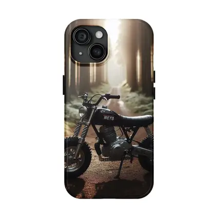 Mini Scrambler Motorcycle Parked Forest Path